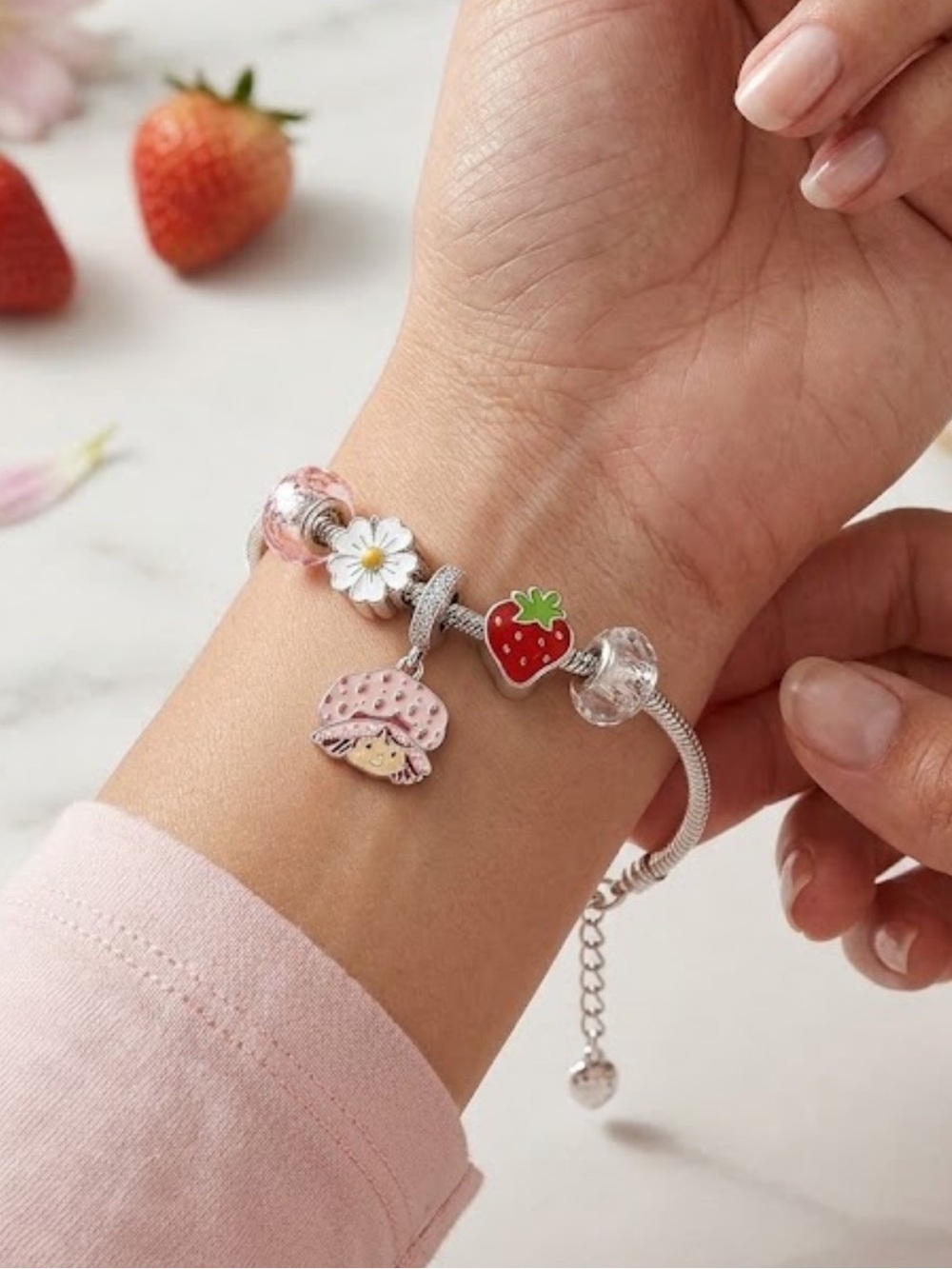 Strawberry Shortcake Bracelet Charm Jewelry Pink Retro Cartoon Y2K Nostalgia NWT